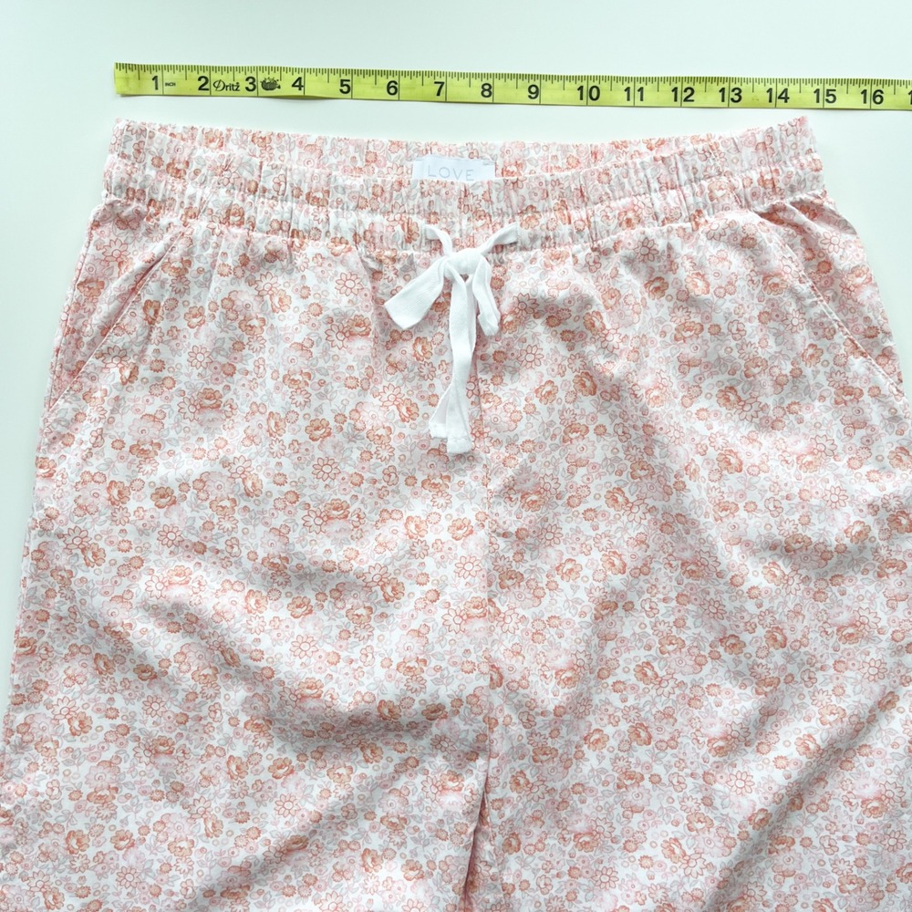 Love by Gap Cotton Poplin Floral Pajama Pants Womens Small Pink - Picture 8 of 13
